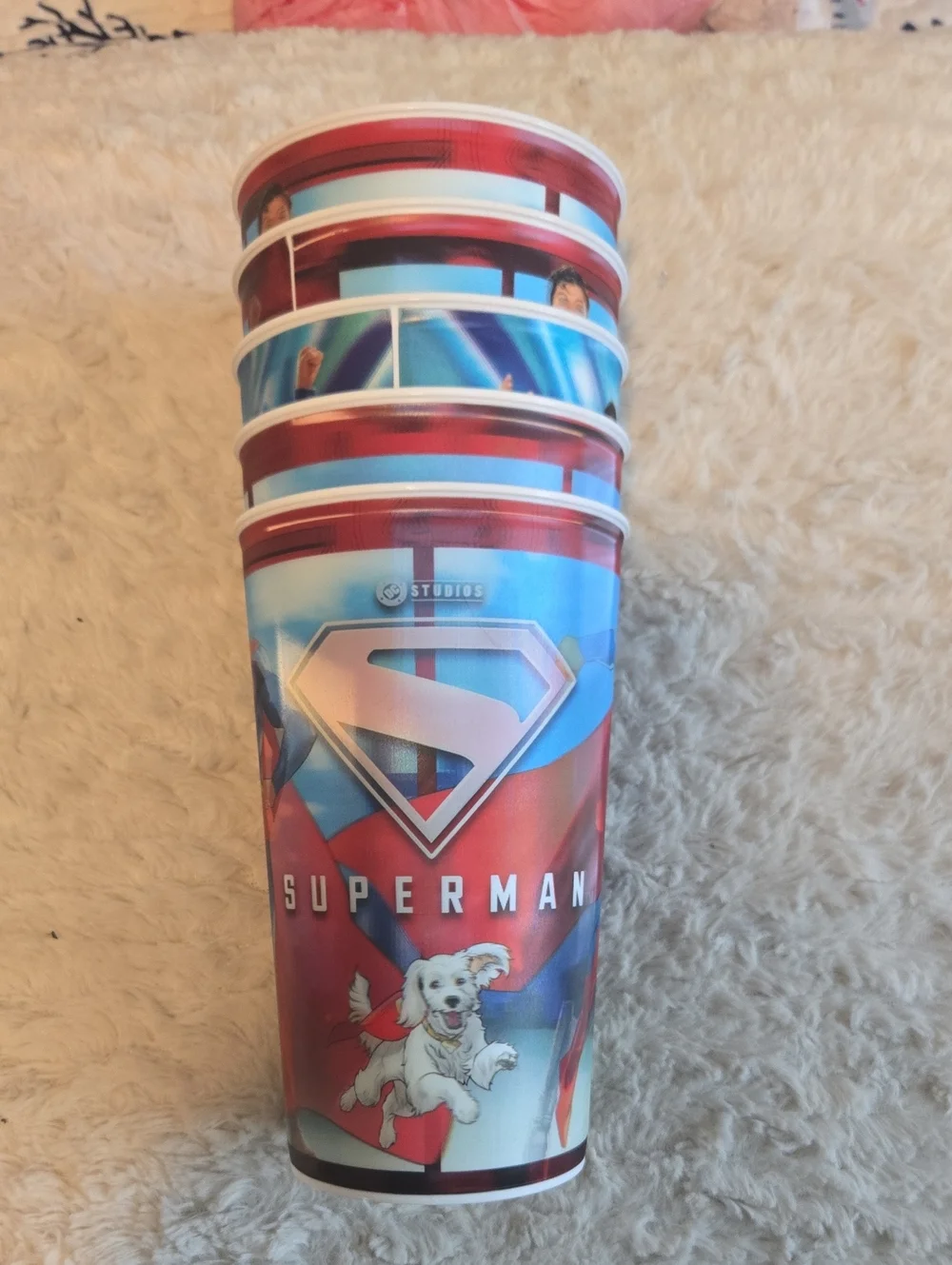 Superman Plastic Halogram Red & Blue Party Cups - Licensed
